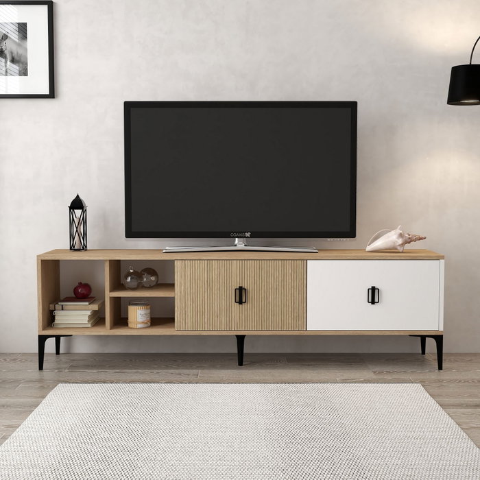 Hanah Home Era 3806 Soporte para TV Roble y Blanco Hanah Home Era 3806 Soporte para TV Roble y Blanco